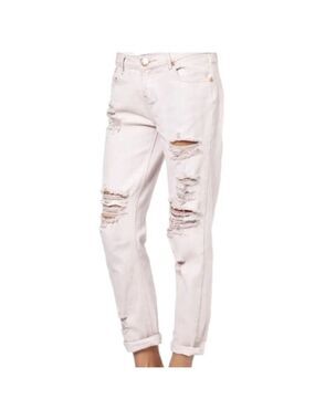One Teaspoon Awesome Baggies Low Slung Light Pink Destroyed Boyfriend Jeans 30